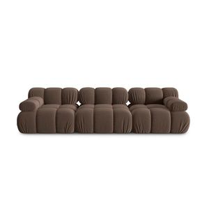 Canapea modulara 3 locuri, Bellis-51, Micadoni Home, 282x94x70 cm, catifea, maro inchis imagine