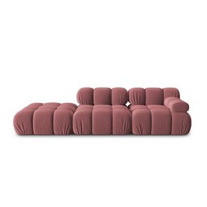 Canapea modulara 4 locuri cotiera stanga, Bellis-51, Micadoni Home, 282x94x70 cm, catifea, roz imagine