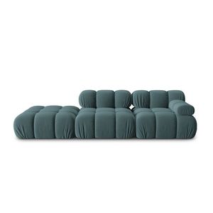 Canapea modulara 4 locuri cotiera stanga, Bellis-51, Micadoni Home, 282x94x70 cm, catifea, turcoaz imagine