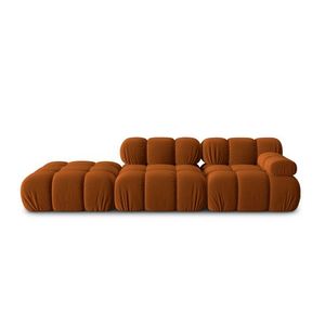 Canapea modulara 4 locuri cotiera stanga, Bellis-51, Micadoni Home, 282x94x70 cm, catifea, teracota imagine