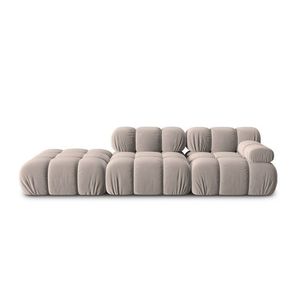 Canapea modulara 4 locuri cotiera stanga, Bellis-51, Micadoni Home, 282x94x70 cm, catifea, cappuccino imagine