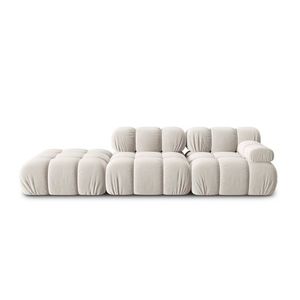 Canapea modulara 4 locuri cotiera stanga, Bellis-51, Micadoni Home, 282x94x70 cm, catifea, bej inchis imagine