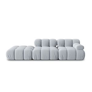 Canapea modulara 4 locuri cotiera stanga, Bellis-51, Micadoni Home, 282x94x70 cm, catifea, albastru deschis imagine
