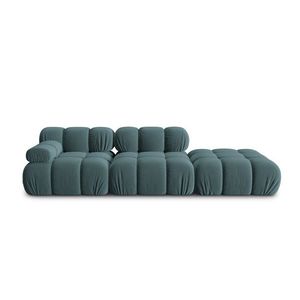 Canapea modulara 4 locuri cotiera dreapta, Bellis-51, Micadoni Home, 282x94x70 cm, catifea, turcoaz imagine