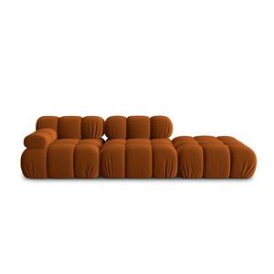 Canapea modulara 4 locuri cotiera dreapta, Bellis-51, Micadoni Home, 282x94x70 cm, catifea, teracota imagine