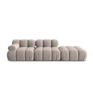 Canapea modulara 4 locuri cotiera dreapta, Bellis-51, Micadoni Home, 282x94x70 cm, catifea, cappuccino imagine