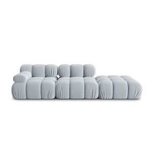 Canapea modulara 4 locuri cotiera dreapta, Bellis-51, Micadoni Home, 282x94x70 cm, catifea, albastru deschis imagine