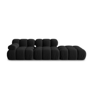 Canapea modulara 4 locuri cotiera dreapta, Bellis-51, Micadoni Home, 282x94x70 cm, catifea, negru imagine