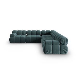 Coltar simetric 5 locuri, Bellis-51, Micadoni Home, 282x282x70 cm, catifea, turcoaz imagine