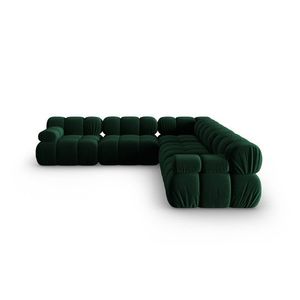 Coltar simetric 5 locuri, Bellis-51, Micadoni Home, 282x282x70 cm, catifea, verde bottle imagine