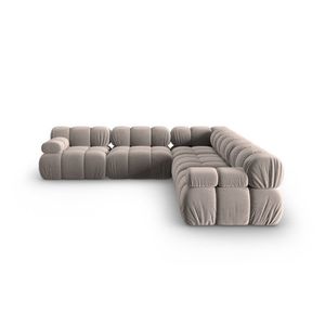 Coltar simetric 5 locuri, Bellis-51, Micadoni Home, 282x282x70 cm, catifea, cappuccino imagine