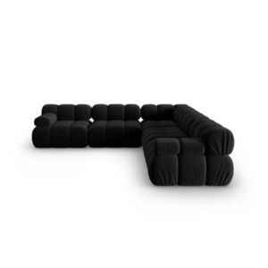 Coltar simetric 5 locuri, Bellis-51, Micadoni Home, 282x282x70 cm, catifea, negru imagine