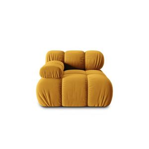 Modul stanga pentru canapea, 1 loc, Bellis-51, Micadoni Home, 94x94x70 cm, catifea, galben imagine