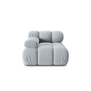Modul stanga pentru canapea, 1 loc, Bellis-51, Micadoni Home, 94x94x70 cm, catifea, albastru deschis imagine