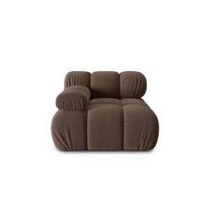 Modul stanga pentru canapea, 1 loc, Bellis-51, Micadoni Home, 94x94x70 cm, catifea, maro inchis imagine