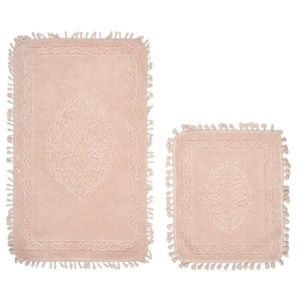 Set covorase de baie 2 piese, Alanur Home, COTTONKT000662, Bumbac, Roz pudra imagine