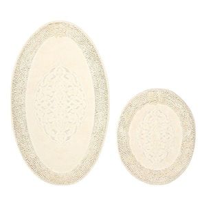 Set covorase de baie 2 piese, Alanur Home, Cottonkt 000236, Bumbac, Crem imagine