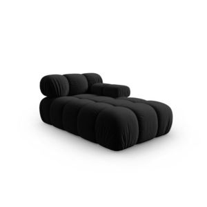 Sezlong living dreapta 1 loc, Bellis-51, Micadoni Home, 155x94x70 cm, catifea, negru imagine