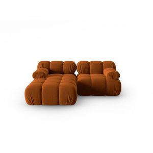 Coltar modular stanga 3 locuri, Bellis-51, Micadoni Home, 188x155x70 cm, catifea, teracota imagine