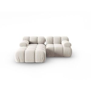 Coltar modular stanga 3 locuri, Bellis-51, Micadoni Home, 188x155x70 cm, catifea, bej inchis imagine
