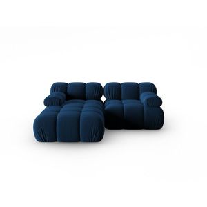Coltar modular stanga 3 locuri, Bellis-51, Micadoni Home, 188x155x70 cm, catifea, albastru regal imagine