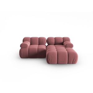Coltar modular dreapta 3 locuri, Bellis-51, Micadoni Home, 188x155x70 cm, catifea, roz imagine