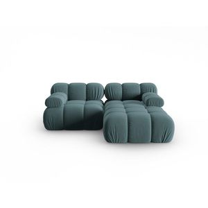 Coltar modular dreapta 3 locuri, Bellis-51, Micadoni Home, 188x155x70 cm, catifea, turcoaz imagine