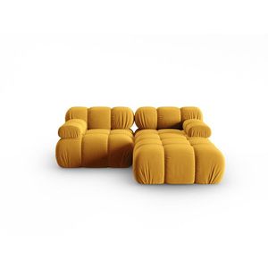Coltar modular dreapta 3 locuri, Bellis-51, Micadoni Home, 188x155x70 cm, catifea, galben imagine