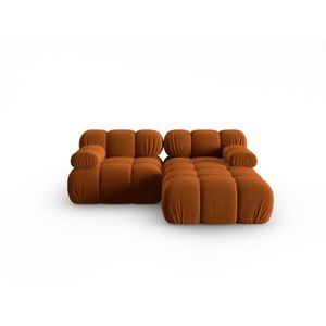 Coltar modular dreapta 3 locuri, Bellis-51, Micadoni Home, 188x155x70 cm, catifea, teracota imagine