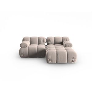 Coltar modular dreapta 3 locuri, Bellis-51, Micadoni Home, 188x155x70 cm, catifea, cappuccino imagine