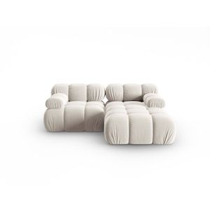 Coltar modular dreapta 3 locuri, Bellis-51, Micadoni Home, 188x155x70 cm, catifea, bej inchis imagine