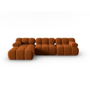 Coltar modular stanga 4 locuri, Bellis-51, Micadoni Home, 282x155x70 cm, catifea, teracota imagine