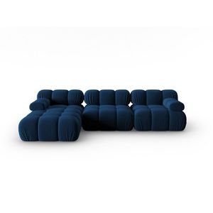 Coltar modular stanga 4 locuri, Bellis-51, Micadoni Home, 282x155x70 cm, catifea, albastru regal imagine
