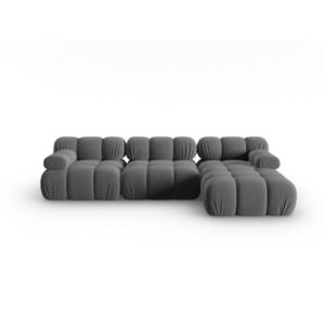 Coltar modular dreapta 4 locuri, Bellis-51, Micadoni Home, 282x155x70 cm, catifea, turcoaz imagine