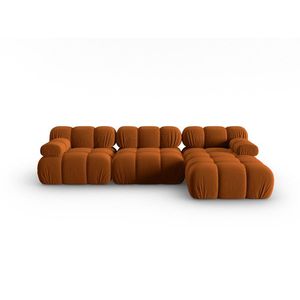 Coltar modular dreapta 4 locuri, Bellis-51, Micadoni Home, 282x155x70 cm, catifea, teracota imagine