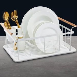 Scurgator de vase Decor, Ambition, 43x32x19 cm, metal, alb imagine