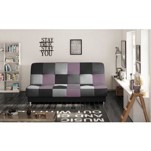 Canapea extensibila 3 locuri, ELTAP, Cayo, 192x90x90 cm, lemn/poliester, negru/roz imagine