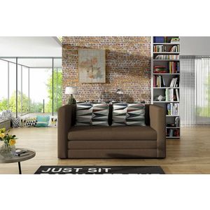 Canapea extensibila 2 locuri, ELTAP, Neva, 132x70x62 cm, lemn/poliester, maro deschis imagine