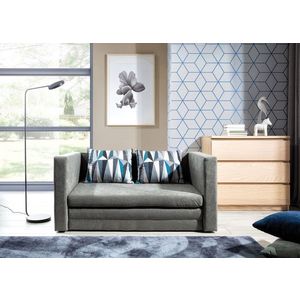 Canapea extensibila 2 locuri, ELTAP, Neva, 132x70x62 cm, lemn/poliester, gri inchis imagine