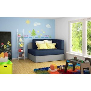 Canapea extensibila 2 locuri, ELTAP, Rosa, 104x75x60 cm, lemn/poliester, albastru inchis/gri imagine