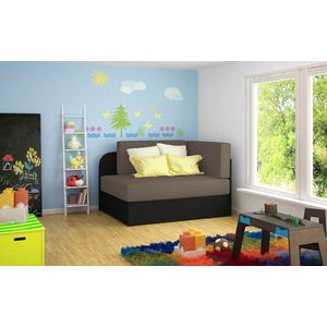 Canapea extensibila 2 locuri, ELTAP, Rosa, 104x75x60 cm, lemn/poliester, gri/negru imagine