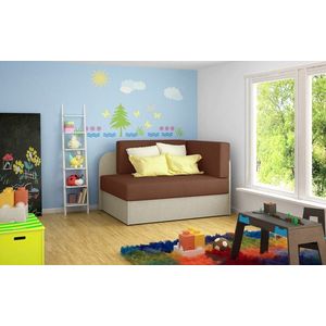 Canapea extensibila 2 locuri, ELTAP, Rosa, 104x75x60 cm, lemn/poliester, maro deschis/bej imagine