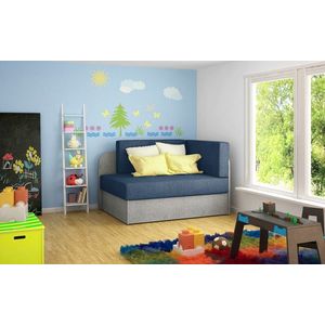 Canapea extensibila 2 locuri, ELTAP, Rosa, 104x75x60 cm, lemn/poliester, albastru/gri imagine