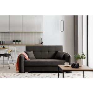 Canapea extensibila 3 locuri, ELTAP, Laine, 155x105x75 cm, lemn/poliester, gri inchis imagine