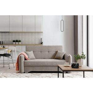 Canapea extensibila 3 locuri, ELTAP, Laine, 155x105x75 cm, lemn/poliester, bej imagine