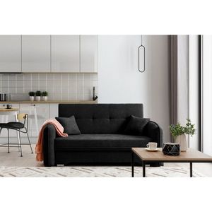 Canapea extensibila 3 locuri, ELTAP, Laine, 155x105x75 cm, lemn/poliester, negru imagine