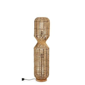 Lampadar Malabo, Bizzotto, D25x104 cm, 2 x E27, 40W, metal/hartie impletita, natural imagine