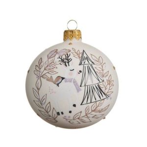 Glob Deer w tree, Decoris, Ø8 cm, sticla, multicolor imagine