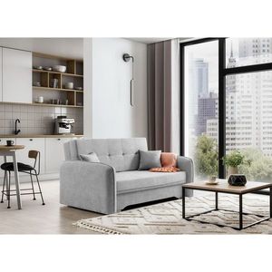 Canapea extensibila 3 locuri, ELTAP, Laine, 155x105x75 cm, lemn/poliester, gri deschis imagine