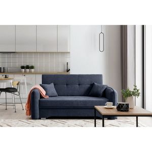 Canapea extensibila 3 locuri, ELTAP, Laine, 155x105x75 cm, lemn/poliester, albastru inchis imagine